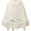 Japanese Liz Sweet Princess Faux Rabbit Fur Cape Coat Women Autumn Winter Fur Jacket Loose Clock Rhinestone Bow Hooded Coat