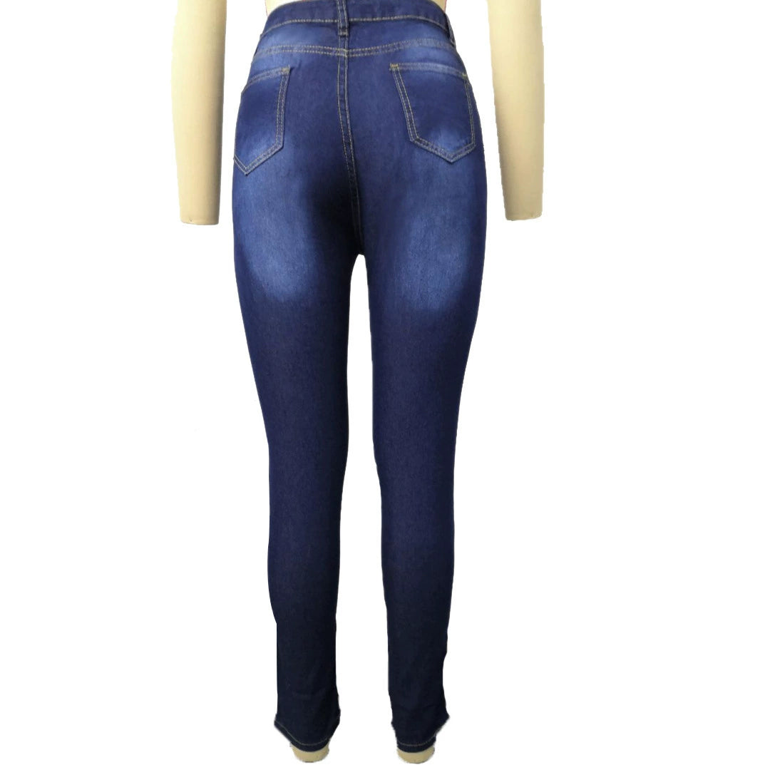 Jeans Large-Size Stretch Denim Skinny Pants