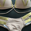 2023 New Arrival Nylon Triangle Bronzing Patchwork Bikini Lady Sexy Swimwear Swimsuit Export Bikini 8 Colors
