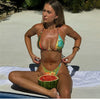 Weird Puss Hawaii Beach Vacation Style European and American Sexy Sexy Fashion Halter Bikini Suit Women