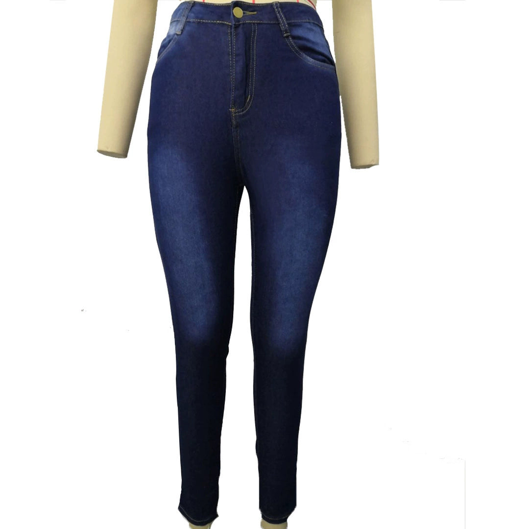 Jeans Large-Size Stretch Denim Skinny Pants