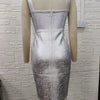 Europe and America Cross Border Model Sexy Low-Cut Buttock Cinched Sleeveless Bronzing Bandage One-Piece Dress Fashion Hot Party Packaging