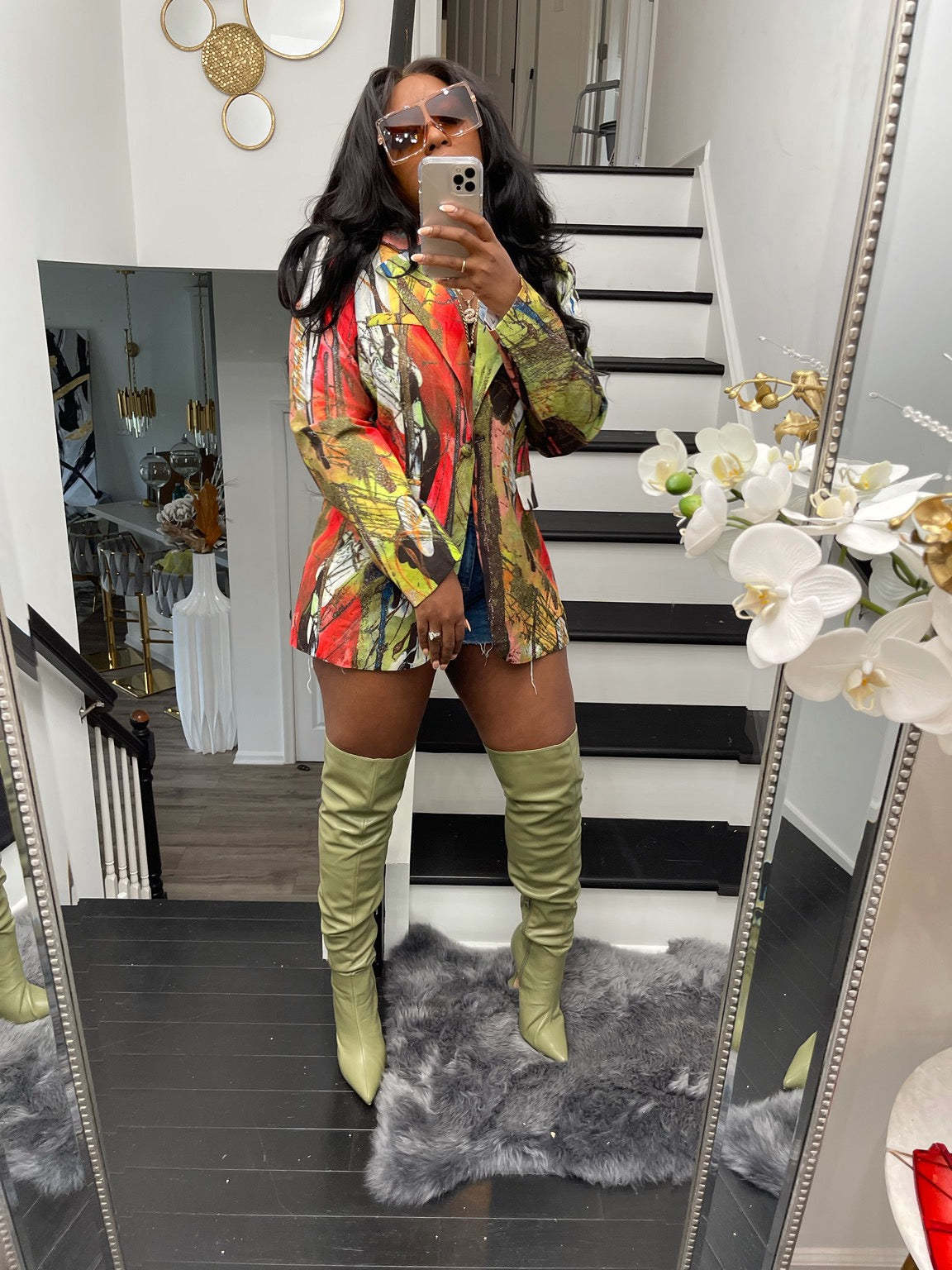 Women's Casual Blazer Printed Top Jacket European And American Hot-Selling Street Trend Blazers Fashionable Women's Jacket