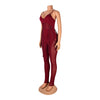 European and American Women's Clothing See-through Sexy Suspender Mesh Jumpsuit