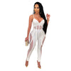 European and American Women's Clothing See-through Sexy Suspender Mesh Jumpsuit