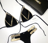 2023 New Arrival Nylon Triangle Bronzing Patchwork Bikini Lady Sexy Swimwear Swimsuit Export Bikini 8 Colors
