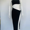 Women Backless Split Club Party Hollow Cut Out Birthday Dres