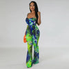Floral Printed Jumpsuits Summer Outfits for Women 2024 Clubwear Spaghetti Strap Skinny One Pieces Romper Summer Beach Wear