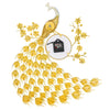 Luxury Peacock Wall Clock Metal 3D Art Decoration Wall Clock 8.26Inch Silent Quartz Scanning Movement Dining Room Decor