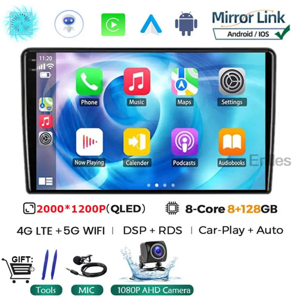 For Nissan NP300 NAVARA Platform Chassis D40 Pathfinder R51 2004 - 2012 8+256G Car Radio Wireless CarPlay Android 13 QLED Screen