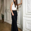 Wolfeel Casual Satin Women'S Skirt Spring Summer Fashion Loose High Waist Maxi Skirts Elegant Simple Slik Fishtail Skirt
