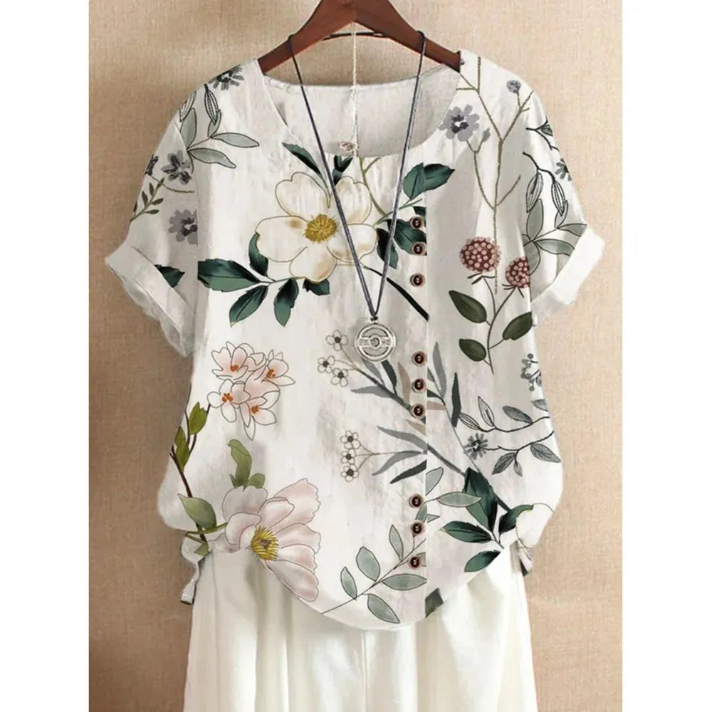 Summer Short Sleeve T-shirts Woman Camisetas Fashion Tops Tee Print Loose Tshirt Ladies Casual Blusas T Shirt Women Clothes