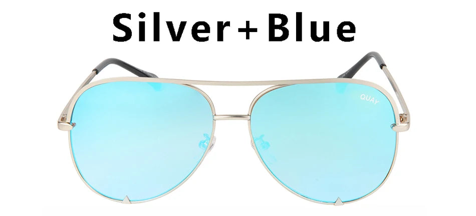 Quay Sunglasses Women Brand Designer Mirror Pilot HIGH KEY Sunglasses UV400 Women's Eyewear Ladies Shades Female