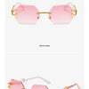 Hexagon Rimless Sunglasses Square Women Retro Men Sun Glasses Brand Designer Eyewear UV400 Shades Oculos Female Gafas
