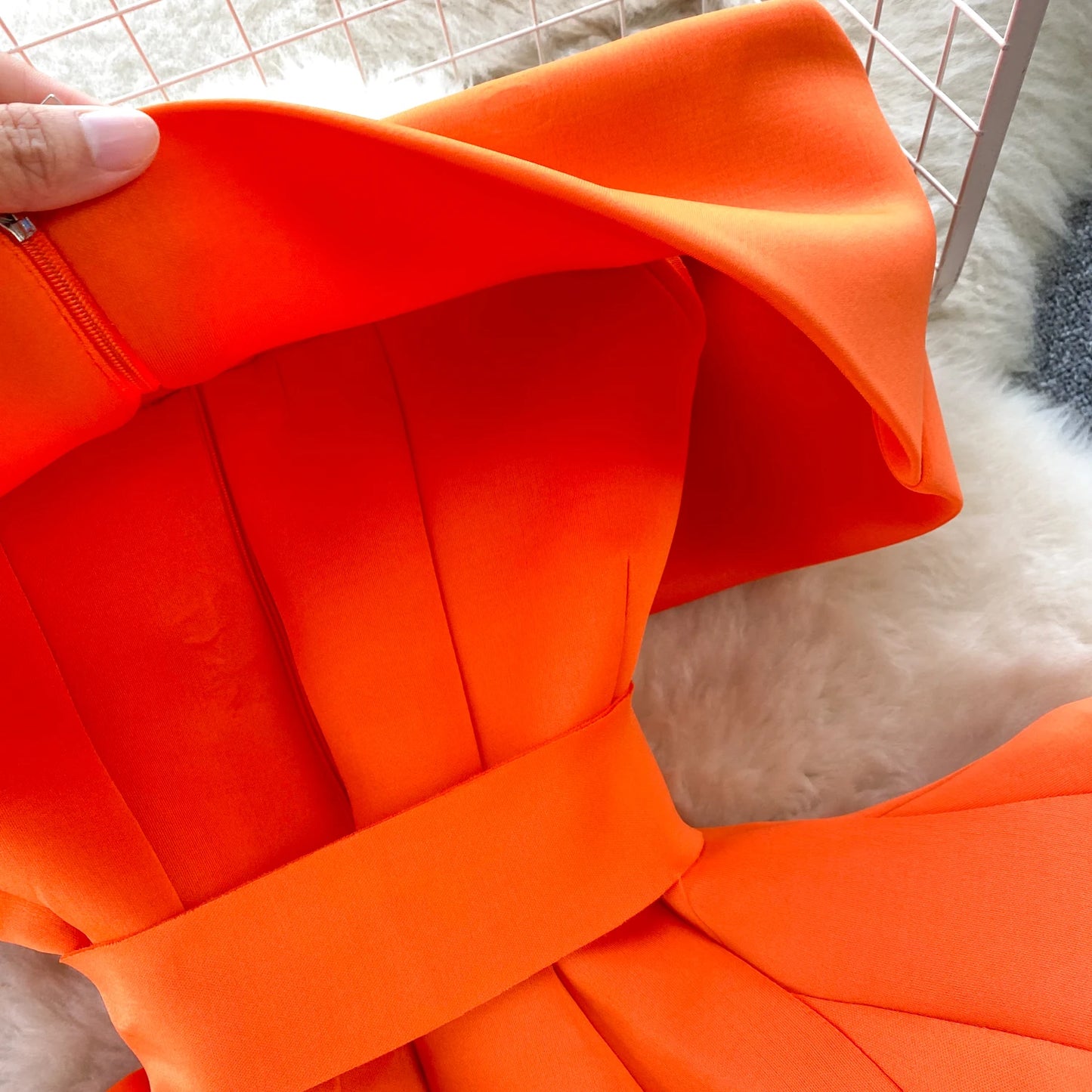 Women Vintage Two Pieces Skirt Sets Women Long Sleeve Sexy Slash Neck Bandage Ruffle Blouse Top and High Waist  Hip Wrap Skirt