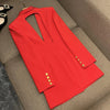 TWOTWINSTYLE Solid Hollow Out Blazer For Women Shawl Collar Long Sleeve Tunic Spliced Button Temperament Blazer Female KJA501707