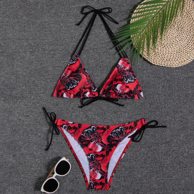 Bikini Women Swimsuit 2025 New Swimwear Sexy Lace Up Bikinis Set Backless Bathing Suit For Female Biquini Summer Two Piece Suits