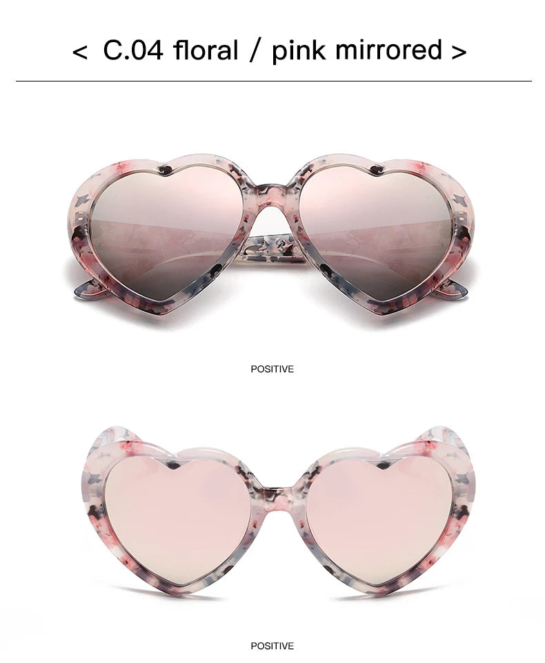 New Love Heart Shaped Polarized Sunglasses Women Fashion Cute Retro Vintage Gradient Sun Glasses UV400 Protection Unisex Eyewear