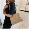 Ladies Fashion Large Capacity Chain Bag Retro Square Tote Bag Diamond Texture Shoulder Crossbody Daily Hundred Underarm Handbag