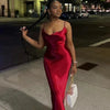 Oligai Elegant Satin Backless Maxi Dress For Women Gown Summer Spaghetti Strap Sleeveless Party Long Dress Vestido Robe Femmes