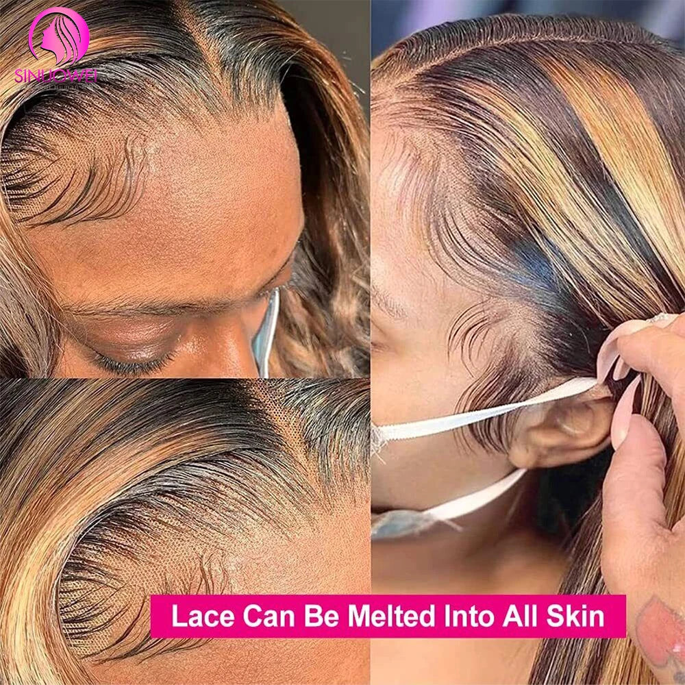 P4/27 Color Highlight Wigs 13x4 Lace Frontal Wig For Women Straight Lace Front Human Hair Wigs Preplucked Wig 100% Human Hair