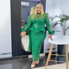 Fashion suit African Dresses For woman rhinestone turkey dresses for women luxury High quality mesh fabric African Beaded Dress