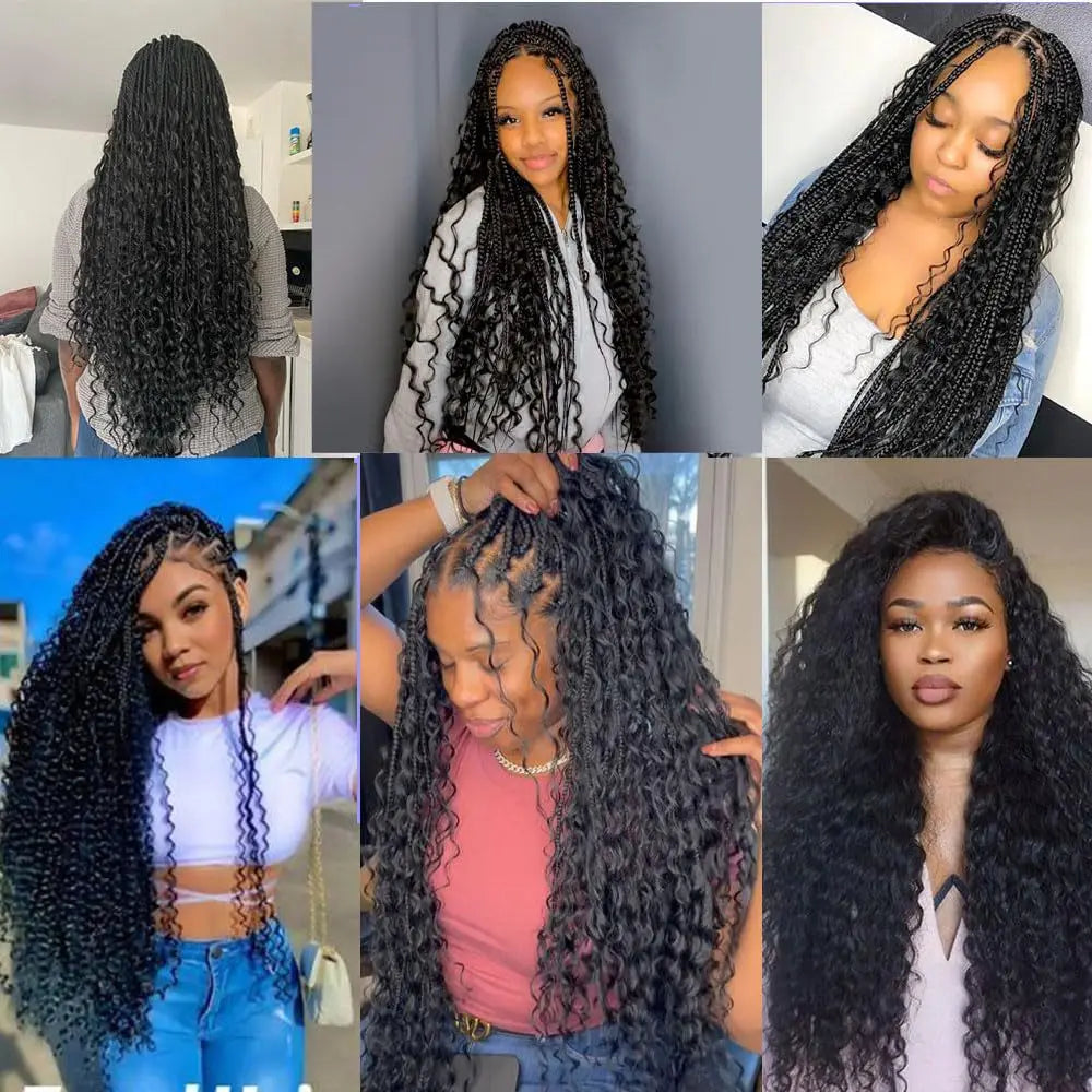 Synthetic Curly Deep Wave Bulk hair For Braiding 20inch No Weft Deep Wave For Braiding Micro Faux Braiding Hair for Boho Braids