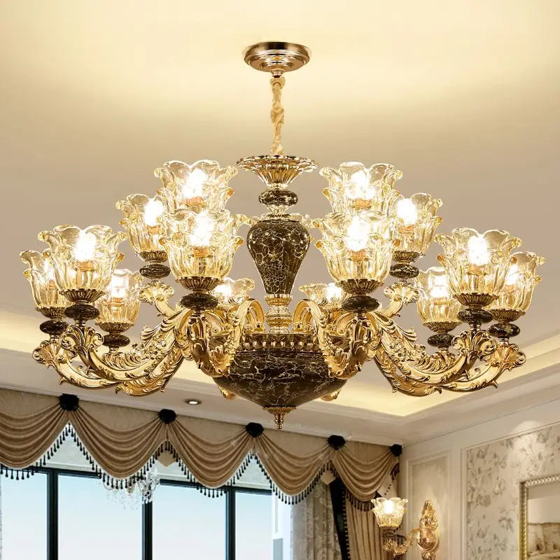 Chandelier Living Room Grand Luxury Crystal Lamp Dining Room Bedroom Decoration French Retro Chandelier Lighting Fixtures