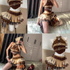 Punk Style Vintage Woman 2 Piece Sets Y2k Design Strapless Crop Tops + High Waist Ruffle Skirt Female Party Korea Style Outfits