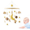 Crib Mobile Bed Bell Wooden Baby Rattles Soft Felt Cartoon Animal Bed Bell Newborn Music Box Hanging Toy Crib Bracket Baby Gifts