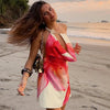 TARUXY One-shoulder Sexy Printed Dress Draped Swinging Collar Beach Vacation Mini Dress Elegant Sleeveless Female High Waist