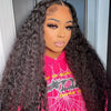 13x6 HD Transparent Lace Front Water Curly Wave Human Hair Wigs 40 Inch Long Jerry Curly Human Hair Frontal Wigs Full Bouncy