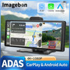 Imagebon 10.26" 4K ADAS Wireless CarPlay & Android Auto Dash Cam Night Vision 24h Park Monitoring Loop Recording GPS FM Car DVR