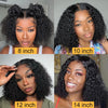 Glueless Wig Short Kinky Curly Bob Wig 12A Malaysian Lace Front Human Hair Wigs Wet And Wavy Water Wave Bob Wig 13x4 Frontal Wig