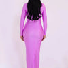 Articat Sexy Hollow Out Long Sleeved Elastic Tight Dress Women Pleats Double Layered Female Vestidos Elegant Party Evening Dress