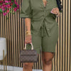 Solid Color Casual Loose Short Pants Sets For Women 2025 Elegant Summer Women's Two Pieces Suit Full Set Female Outfit Clothes