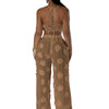 Sexy see through lace up vacation jumpsuits women summer body party club outfits streetwear womens jumpsuit Wide leg pants sets