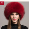 Hot Sale 100% natural Fox Fur Hat Women Cap Thick Fur Cap Winter Warm Hat Female Fashion For Women Hat With Earmuffs Hat