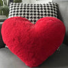Faux Rabbit Fur Heart Pillow Decorative Pillows Plush Love Heart Shaped Fluffy Throw Pillow Cushion Valentine's Day Gifts 12/17"