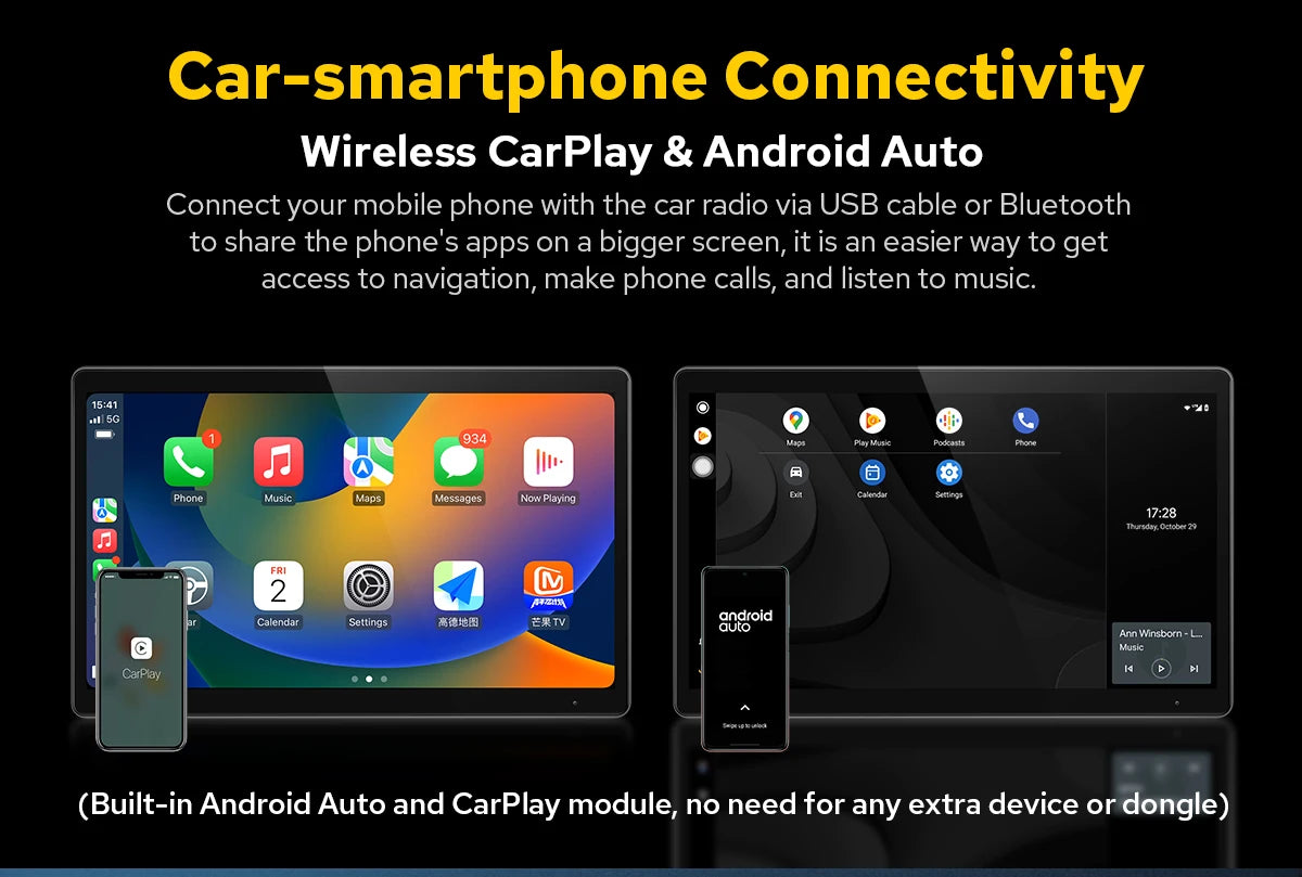 JOYING 11.6“Android Car Radio Stereo Multimeida Player Double Din  Head Unit With Wireless Carplay Android Auto US/EU Warehouse
