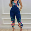 New Summer Fashion Printed Sleeveless Jumpsuit Sexy Hollow Backless Lace Up Long Jumpsuits Elegant Casual Jumpsuit With Pocket