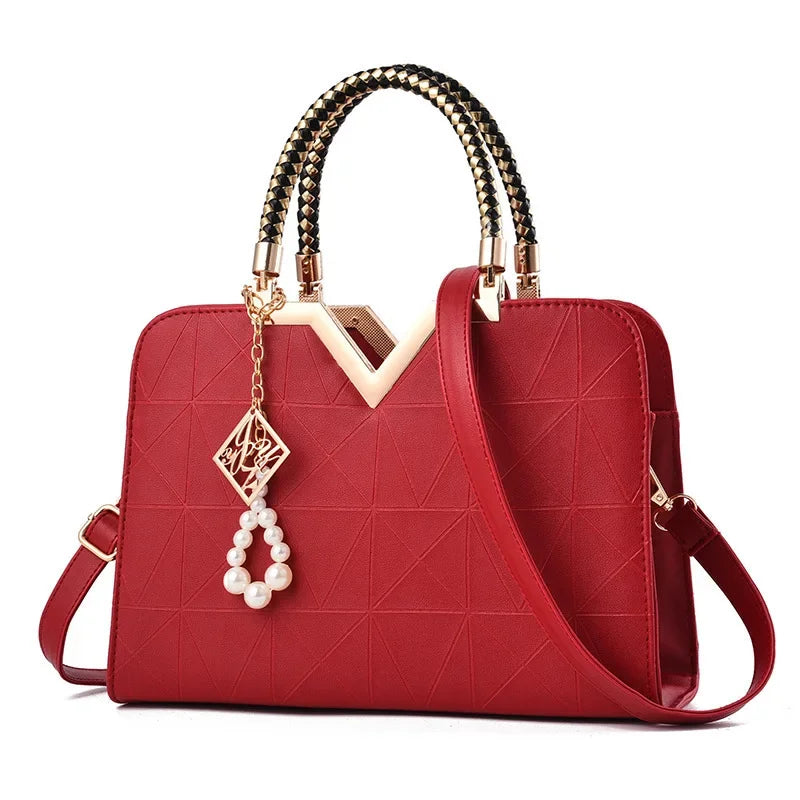 Women Handbag Patchwork Shoulder Messenger Office Work PU Leather Female Bag Ladies Luxury Fashion Elegant
