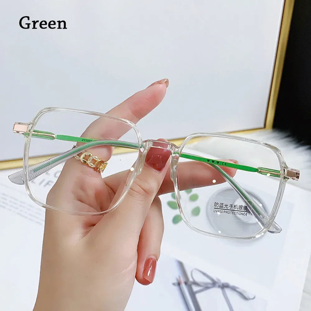 Retro Square Anti-Blue Light Glasses for Women Stylish Clear Frame Anti Radiation Glasses Transparent gafas de sol