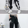Women Cargo Pants 2023 Harem Pants Fashion Punk Pockets Jogger Trousers With Chain Harajuku Elastics High Waist Streetwear