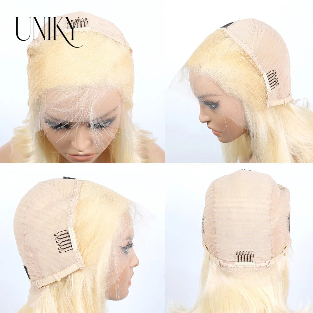 613 Honey Blonde Colored Human Hair Wigs For Women Human Hair Remy Brazilian Cheap Straight Short Bob Wig 8 10 12 14 16 Inch