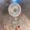 Clear Sparkle Rhinestone Decor Mini Luxury Office Desk Putting Hand Summer Fan for Girls