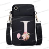 Women‘s Messenger Bag Small Handbag Crossbody Shoulder Wallet for Phone Sakura 26 Alphabet Print Coin Purse Ladies Card Holder