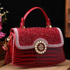 Fashion Diamonds Women Handbags 2023 Red Genuine Leather Lady Shoulder Messenger Bag Crocodile Pattern Portable Shell Tote Bags