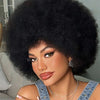 Afro Fluffy Curly Human Hair Wigs 70S Jerry Curl Wig One Wig Two Stlyes Glueless Wig Puffy Bouncy Wig Bouncy Wet and Dry Styling
