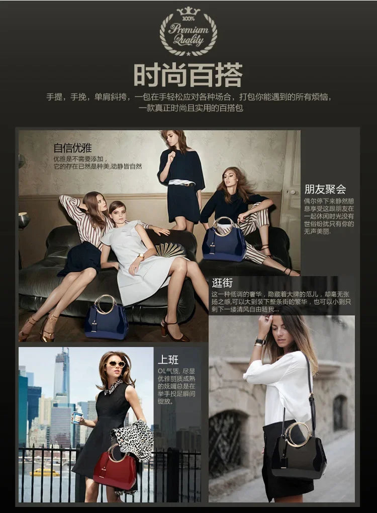 New European and American Fashion Foreign Trade Women'sShoulder Wedding Bag with Bright Surface Shoulder Handheld Bride Bag